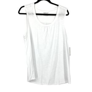 Westbound Tank Top Womens Size Large Scoop Neck White Cotton Blend NEW